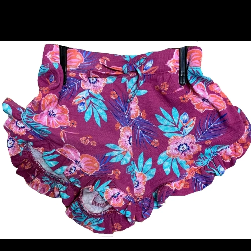 Juicy Couture Girl's Summer 2 Piece Tank and Short Set Blue Multi Floral 5T New